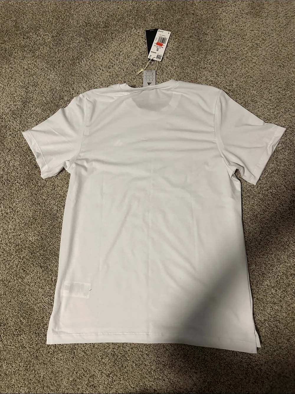 adidas White Short Sleeve Crew Neck T-Shirt with Black Logo